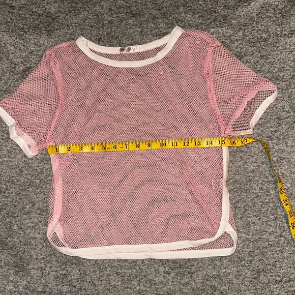 Pink Mesh Short Sleeve Top - Picture 6 of 9